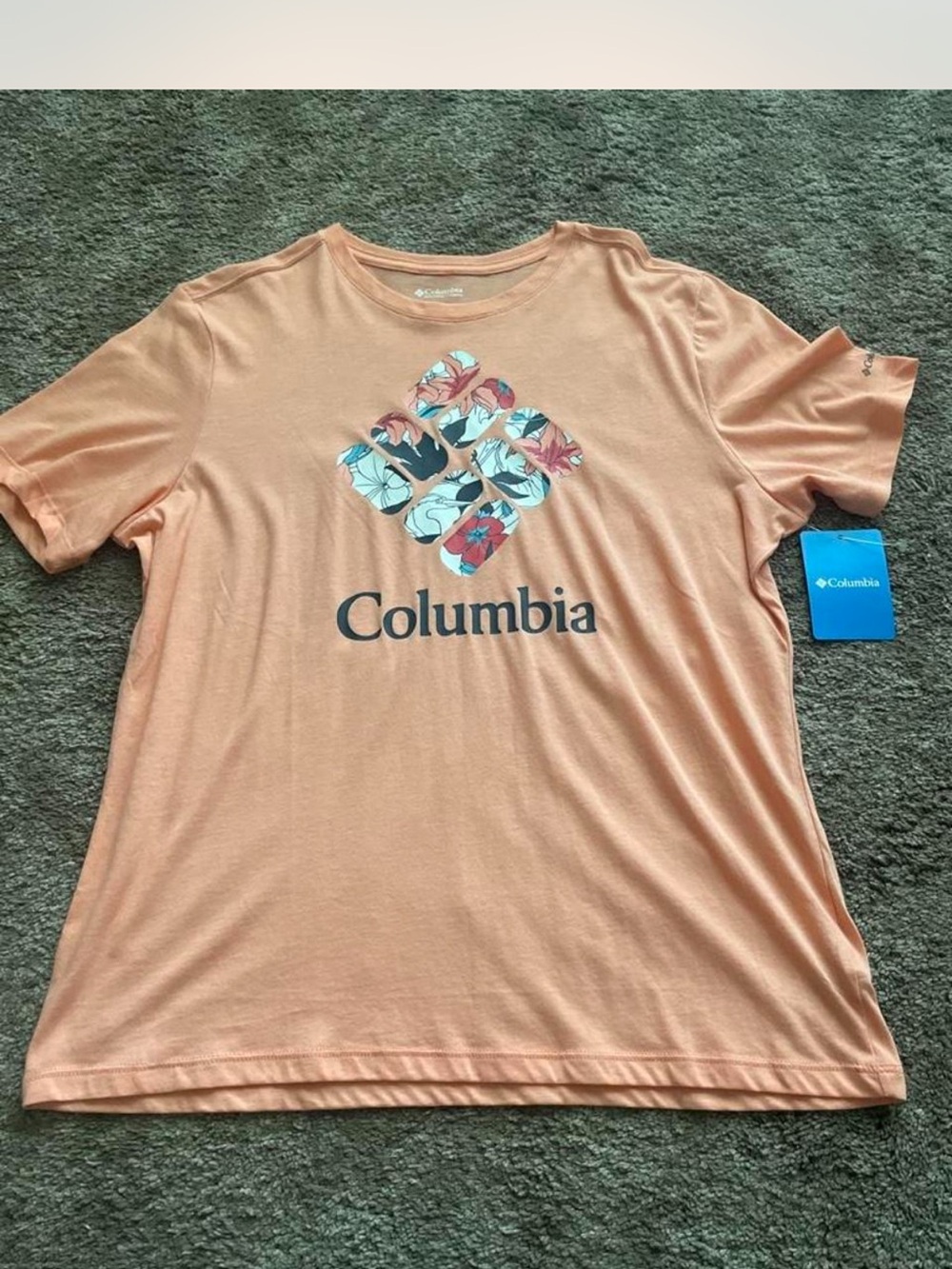 Columbia Peach Logo Floral Graphic Tee